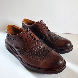 BELVEDERE Luis Brown Leather Brazil Wingtip Dress Shoes XL Extra Light Men 8.5 M